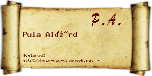 Puia Alárd névjegykártya